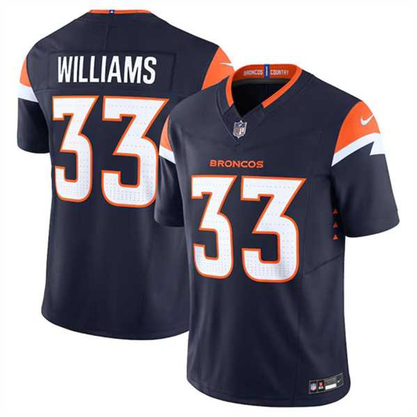 Mens Denver Broncos #33 Javonte Williams Navy 2024 F.U.S.E. Alternate Vapor Limited Football Stitched Jersey Dzhi
